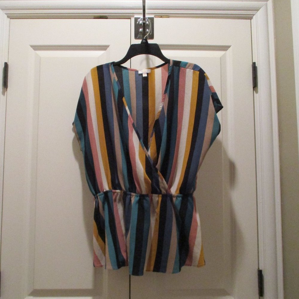 Striped sheer blouse